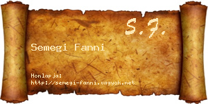 Semegi Fanni névjegykártya