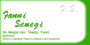 fanni semegi business card
